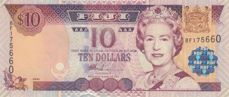 Fidji 10  Dollars Elisabeth II - Bateau 2002