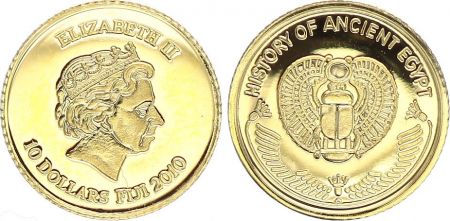 Fidji 10 Dollars - Elisabeth II - Histoire de l\'Egypte - 2010 - Or