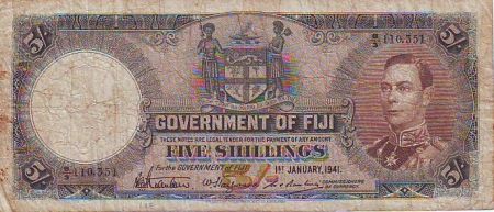 Fidji 5 Shilling George VI - 1941
