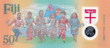 Fidji 50 Dollars - 50 Ans de l\'Independance - 1970-2020 - Polymer - Neuf