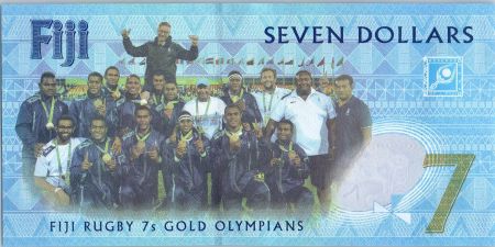 Fidji 7 Dollars, Médaille d\'Or de Rugby 2016 - Jeux de Rio - 2017 - Neuf - P.120