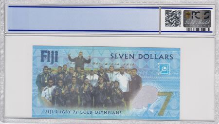Fidji 7 Dollars, Médaille d\'Or de Rugby 2016 - Jeux de Rio - 2017 - PCGS 67 OPQ