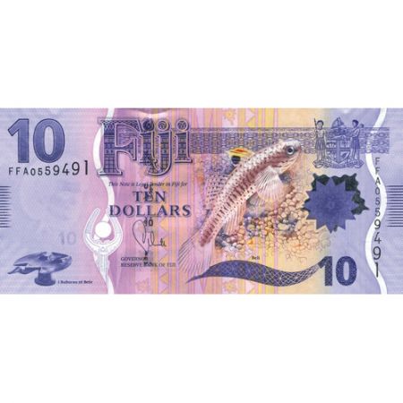 Fidji Billet 10 Dollars ILES FIDJI 2012