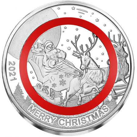 Fidji Le Traîneau du Père Noël - 1/2 Dollar 2021 Fidji - anneau polymère
