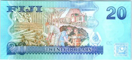 Fidji P.117 20 Dollar, Oiseau - Ouvriers - 2013