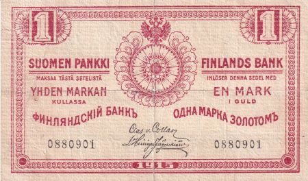 Finlande 1 Markka - Rouge - 1915 - TB - P.16a