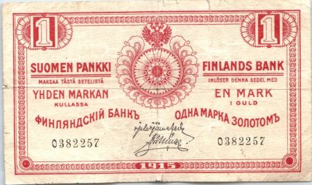 Finlande 1 Markkaa Rouge - 1915 (2em)