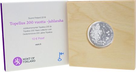 Finlande 10 Euro - Z. Topelius  - Argent BE - 2018
