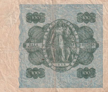 Finlande 100 Markkaa - Bleu & vert - Litt B - 1945 (1948) - P.88