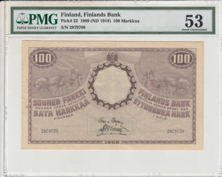 Finlande 100 Markkaa Paysan et Chevaux - 1909 (ND 1918) - PMG 53