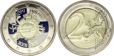 Finlande 2 Euros - 10 ans de l\'Euro - Colorisée - 2012