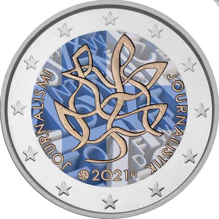 Finlande 2 Euros Commémo. couleur FINLANDE 2021 - 100 ans de l\'association des journalistes