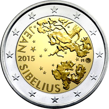 Finlande 2 Euros Commémo. FINLANDE 2015 - Jean Sibelius