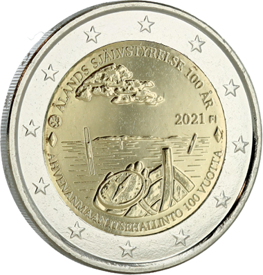Finlande 2 Euros Commémo. FINLANDE 2021 - 100 ans de lautonomie des Îles Åland