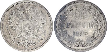 Finlande 50 Pennia,  Alexandre II - 1892
