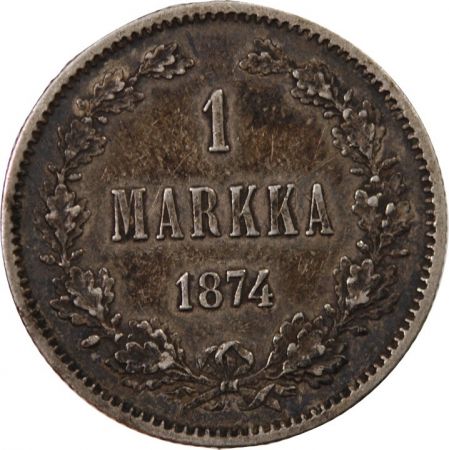 Finlande FINLANDE  ALEXANDRE II - 1 MARKKA ARGENT 1874