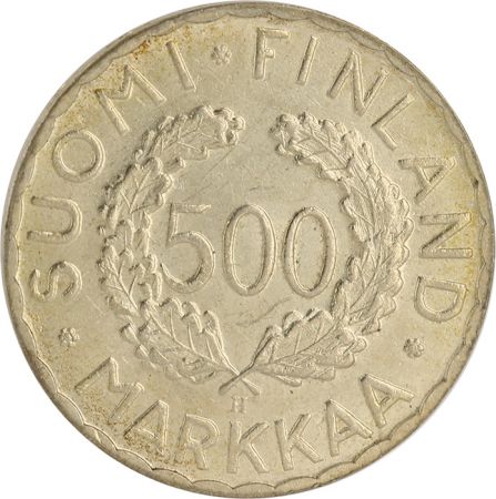 Finlande Jeux Olympiques d\'Helsinki - Anneaux - 500 Markaa 1952 Argent