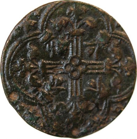 FRANCE - Jeton de compte à l\'écu AVE MARIA GRACIA PLI - XVe siècle - Mit.434a