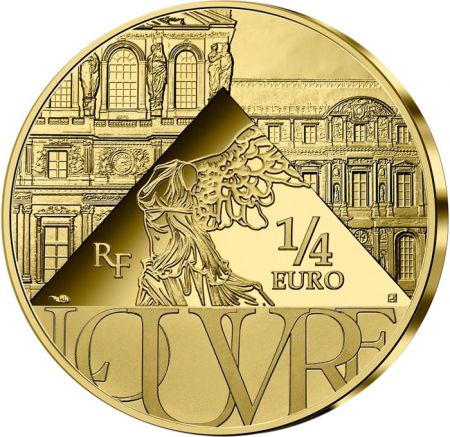 France - Monnaie de Paris 1/4 Euro Métal courant France 2021 - Le Sacre de Napoléon -  Le Louvre - Chefs d\'Oeuvre des musées (MD