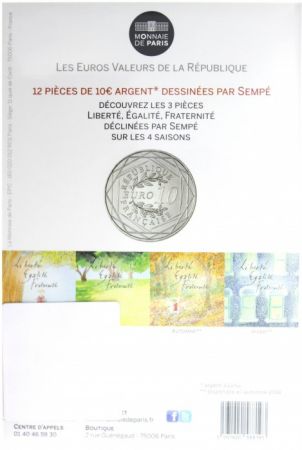 France - Monnaie de Paris 10 Euro Eté 2014 - Fraternité