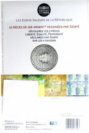 France - Monnaie de Paris 10 Euro Printemps 2014 - Fraternité