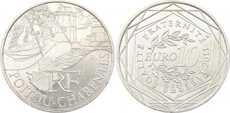 France - Monnaie de Paris 10 Euros Argent - Euros des Régions 2010 : Poitou-Charentes - Monnaie de Paris 2011
