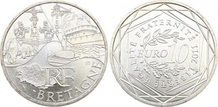 France - Monnaie de Paris 10 Euros Argent - Euros des Régions 2011: Bretagne - Monnaie de Paris 2011