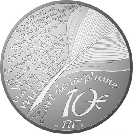 France - Monnaie de Paris 10 Euros Argent BE 2021 - Jean de la Fontaine - L\'Art de la Plume 2021