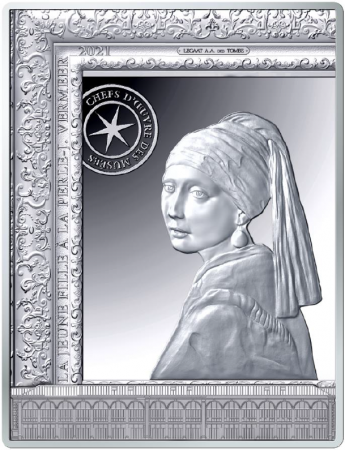 France - Monnaie de Paris 10 Euros Argent BE France 2021 - La Jeune fille à la Perle de Vermeer -  Chefs d\'Oeuvre des musées (MD