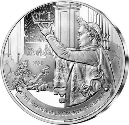 France - Monnaie de Paris 10 Euros Argent BE France 2021 - Le Sacre de Napoléon -  Le Louvre - Chefs d\'Oeuvre des musées (MDP)