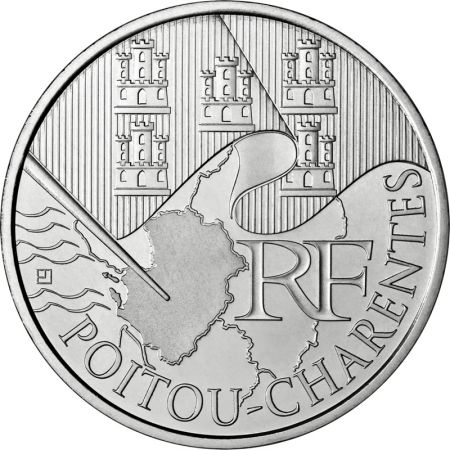France - Monnaie de Paris 10 Euros Argent UNC - Poitou Charentes 2010 - En coffret collector