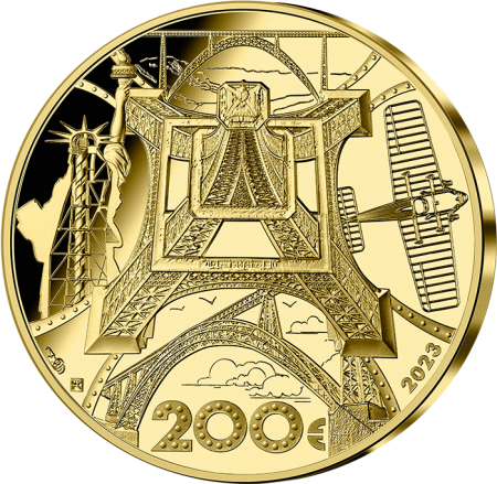 France - Monnaie de Paris 100 ans de Gustave Eiffel - 200 Euros Or BE 2023 (MDP)