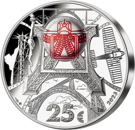 France - Monnaie de Paris 100 ans de Gustave Eiffel - 25 Euros Argent 2023 avec puce