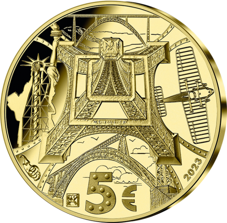 France - Monnaie de Paris 100 ans de Gustave Eiffel - 5 Euros Or BE 2023 (MDP)