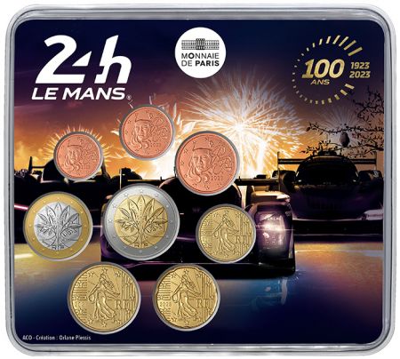 France - Monnaie de Paris 100 ans des 24 heures du Mans - Miniset  BU 2023 (MDP) avec Nouvelles Faces