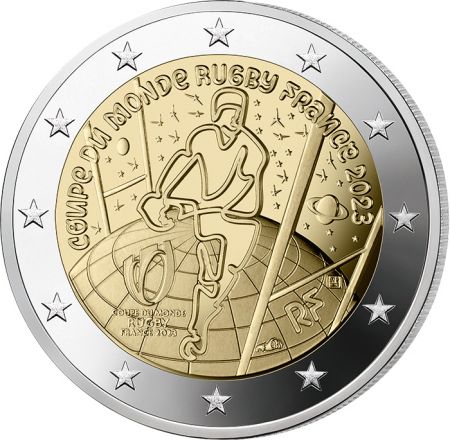 France - Monnaie de Paris 2 euros commémo. 2023 BE - Coupe du Monde de Rugby 2023