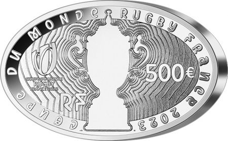 France - Monnaie de Paris 200 ans du Rugby - forme ovale - 500 Euros Argent (1 kilo) BE 2023