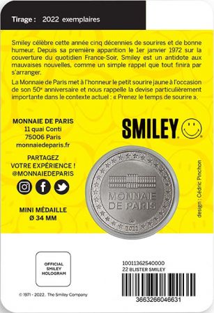 France - Monnaie de Paris 50 ans du Smiley - médaille (Blister) - 2022 par La Monnaie de Paris