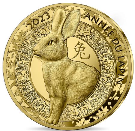 France - Monnaie de Paris 50 Euros 1/4 Oz Or BE FRANCE 2023 Année du Lapin