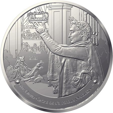 France - Monnaie de Paris 50 Euros Argent (5 Onces) BE France 2021 - Le Sacre de Napoléon -  Le Louvre - Chefs d\'Oeuvre des musé