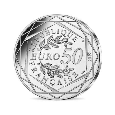 France - Monnaie de Paris 50 Euros Argent Colorisé France 2019 - Le Drapeau français - Avec la marseillaise