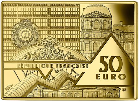 France - Monnaie de Paris 50 Euros Or BE France 2020 - La Vague d\'Hokusai -  Chefs d\'Oeuvre des musées (MDP)