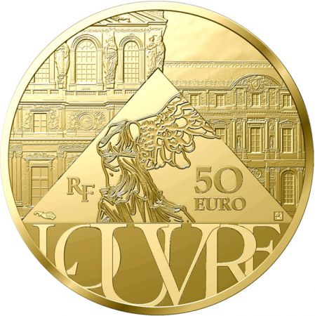 France - Monnaie de Paris 50 Euros Or BE France 2021 - Le Sacre de Napoléon -  Le Louvre - Chefs d\'Oeuvre des musées (MDP)