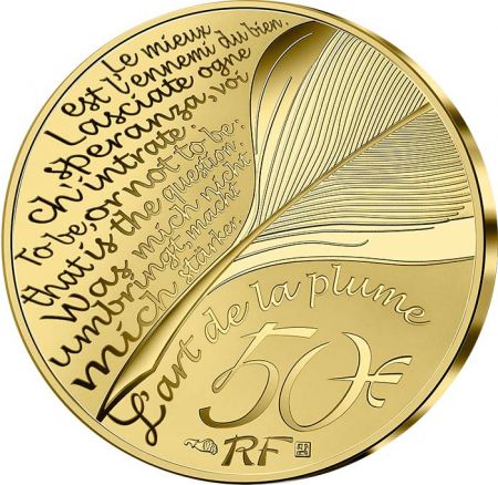 France - Monnaie de Paris 50 Euros Or BE France 2022 - Molière - L\'Art de la Plume 2022