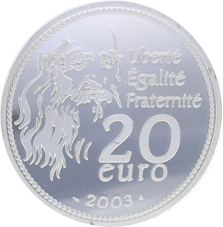 France - Monnaie de Paris 500 ans Mona Lisa - 20 Euros Argent (5 onces ) BE 2003