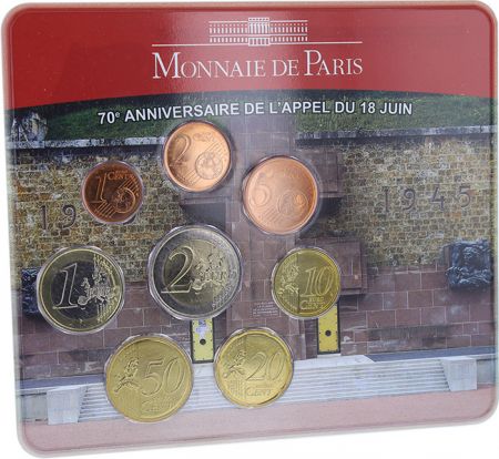 France - Monnaie de Paris 70  ans de l\'Appel du 18 juin - Miniset  BU 2010 - Rouge