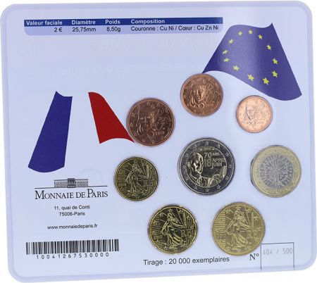 France - Monnaie de Paris 70  ans de l\'Appel du 18 juin - Miniset  BU 2010 - Rouge