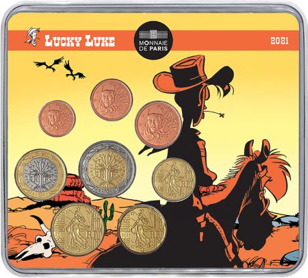 France - Monnaie de Paris 75 ans de Lucky Luke - Miniset  BU FRANCE 2021 (MDP)