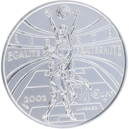 France - Monnaie de Paris Allez la France - Coupe du Monde de Football 2002 - 1/4 Euros Argent BU 2002