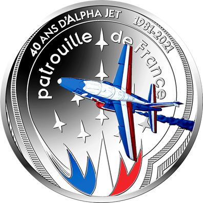 France - Monnaie de Paris Alpha Jet et la Patrouille de France - 10 Euros Argent Colorisé BE 2021 FRANCE (MDP)